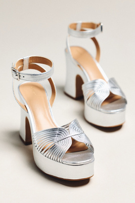Maeve Platform Heels In Silver