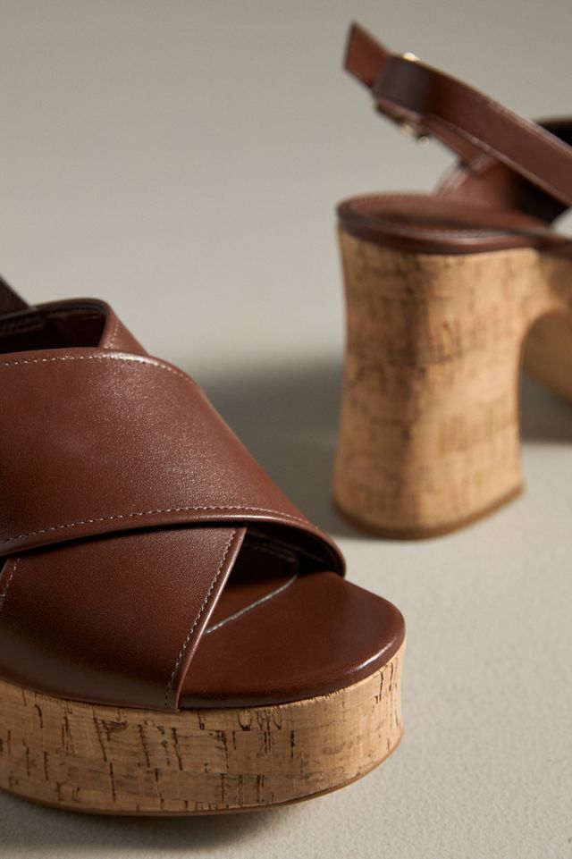 By Anthropologie Cross-Strap Woven Platform Sandals #2