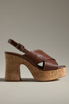 By Anthropologie Cross-Strap Woven Platform Sandals