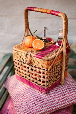 Anthropologie Nina Handwoven Wine Basket