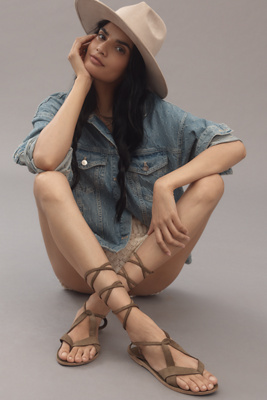 Kyma Kastos Lace-up Sandals In Green
