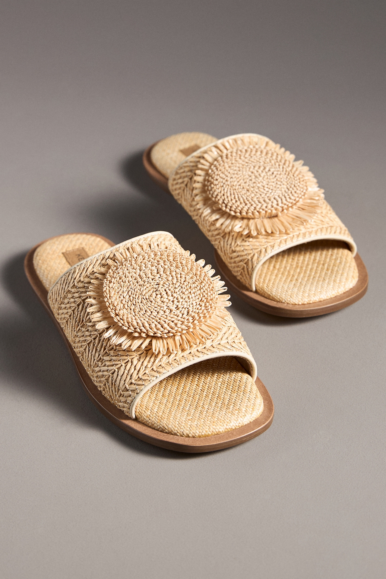 Kelsi Dagger Brooklyn Bloom Raffia Slide Sandals