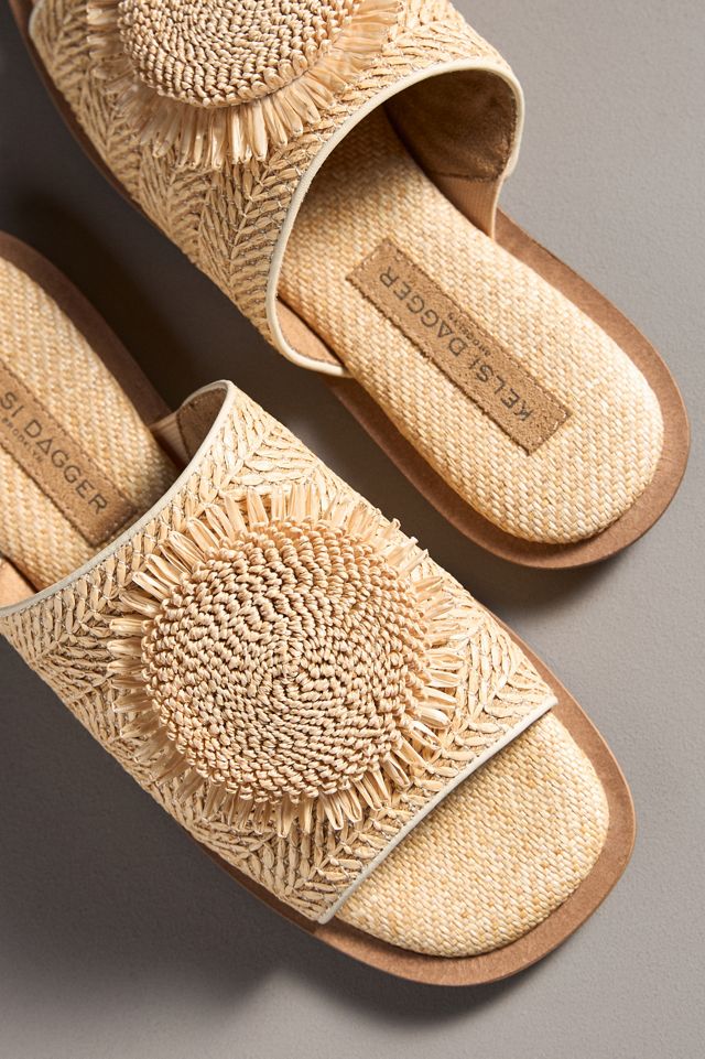 Kelsi Dagger Brooklyn Bloom Raffia Slide Sandals #2