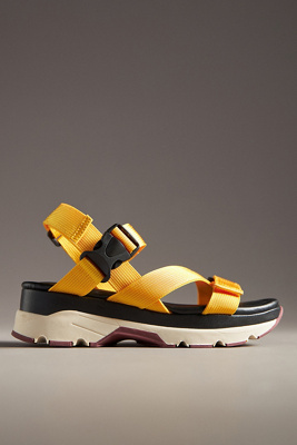All Black Trekker 25 Sandals In Yellow