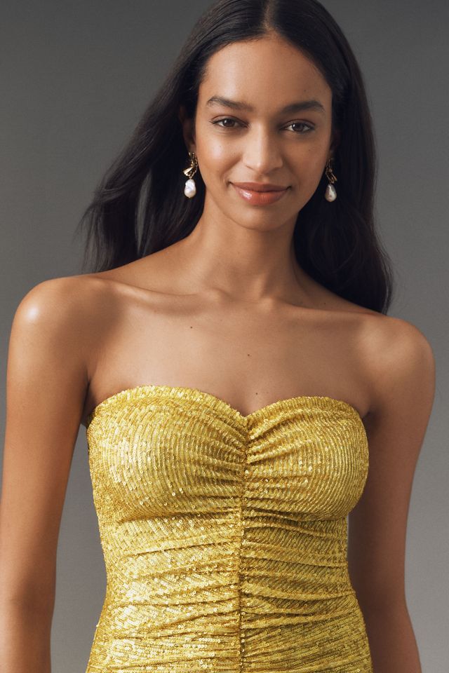 Norma Kamali Strapless Shirred Fishtail Maxi Dress #2