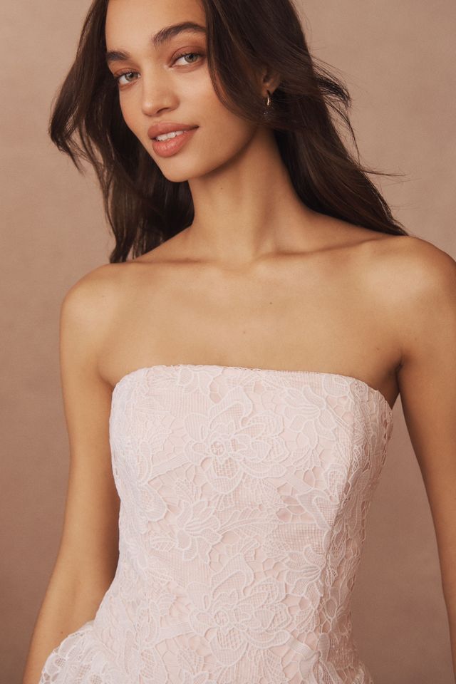 BHLDN Puff-Sleeve Lace Fit & Flare Mini Dress #3
