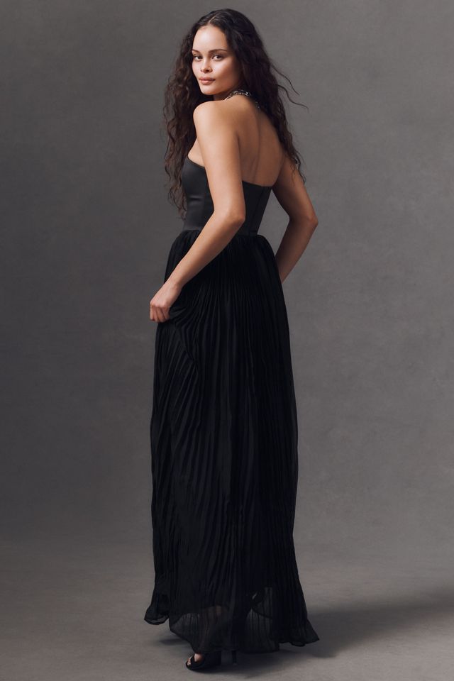 Delfi Collective Lourdes Strapless Pleated Drop-Waist Maxi Dress #1