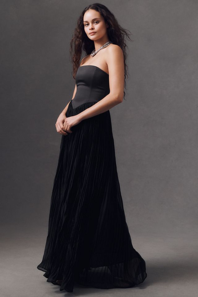 Delfi Collective Lourdes Strapless Pleated Drop-Waist Maxi Dress #3