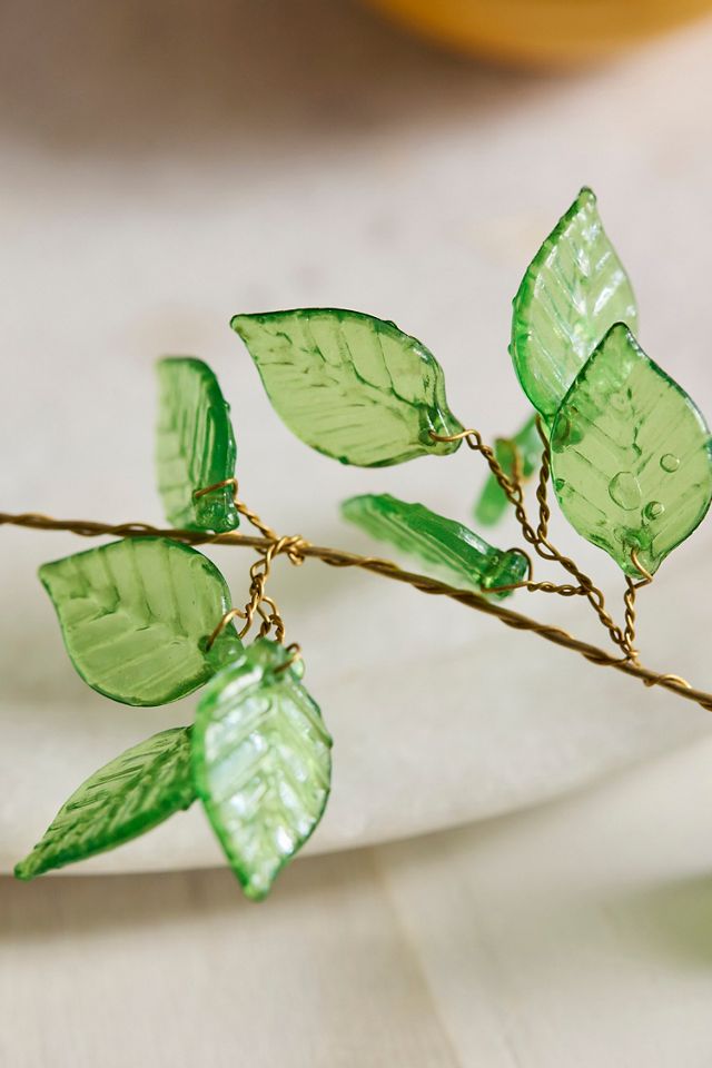 Beaded Green Leaves Garland #1