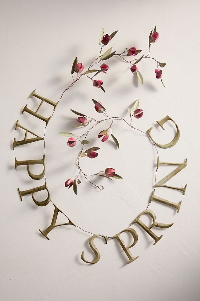 Happy Spring Floral Iron Garland #3