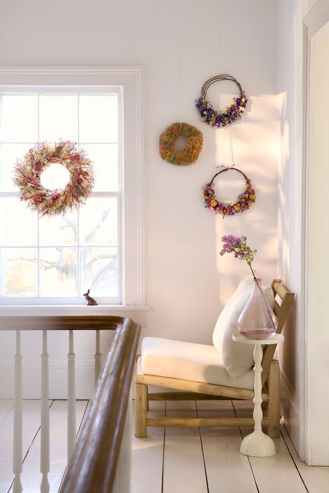 Dried Pastel Rainbow Gypsophila Wreath #2