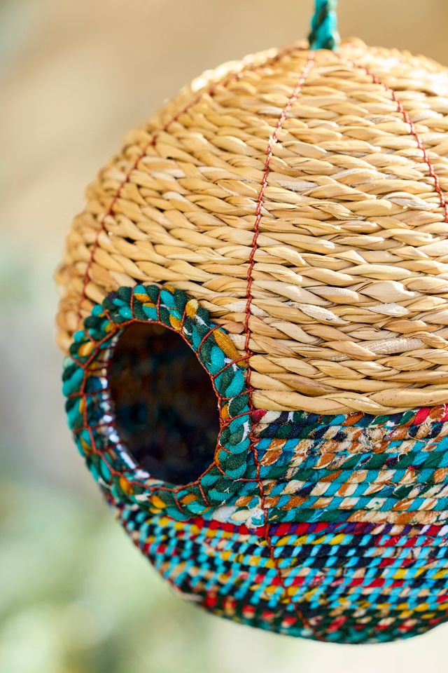 Recycled Sari Sphere Bird Nester #2