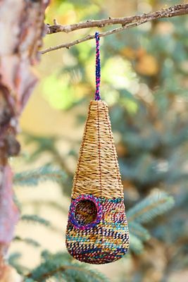 Recycled Sari Teardrop Bird Nester