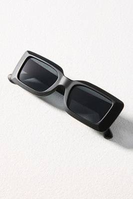 By Anthropologie Rectangle Matte Sunglasses In Black