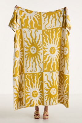 Anthropologie Kenia Cotton Knit Throw Blanket