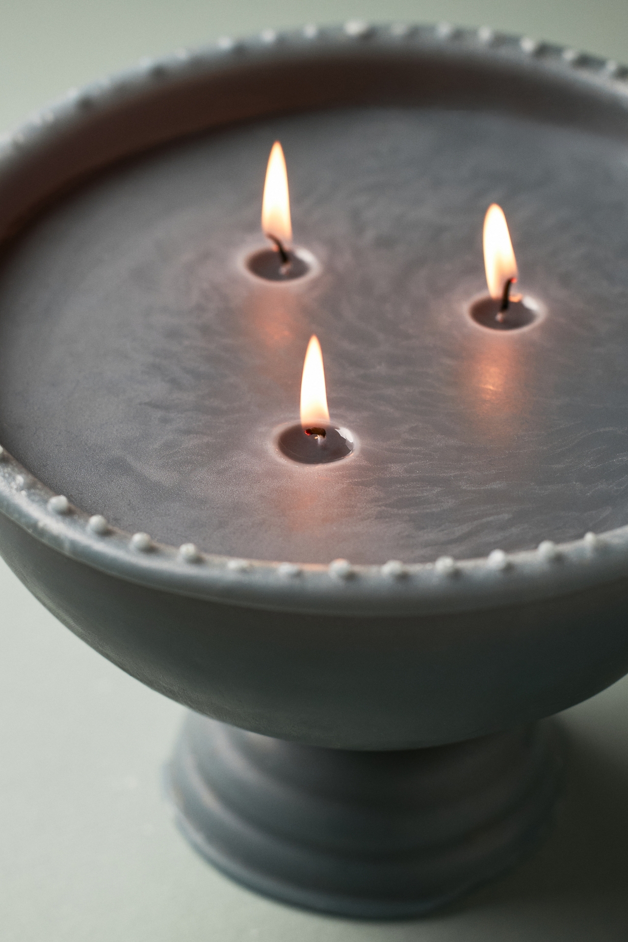 Pedestal Bowl Unscented Shaped Wax Candle