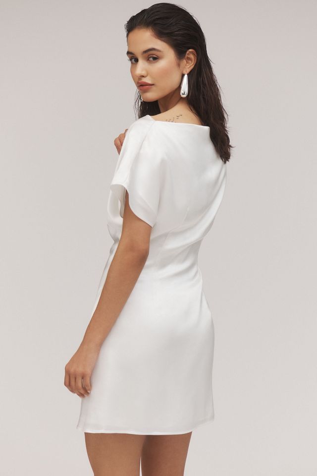 Acler Ramshaw Linen Blend Boat-Neck Draped Mini Dress #1