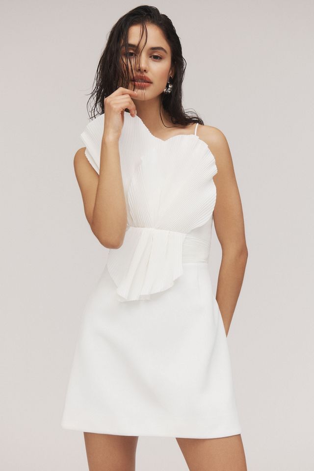 Acler Milston Sculptural Pleated Fan Lace-Up Mini Dress #4