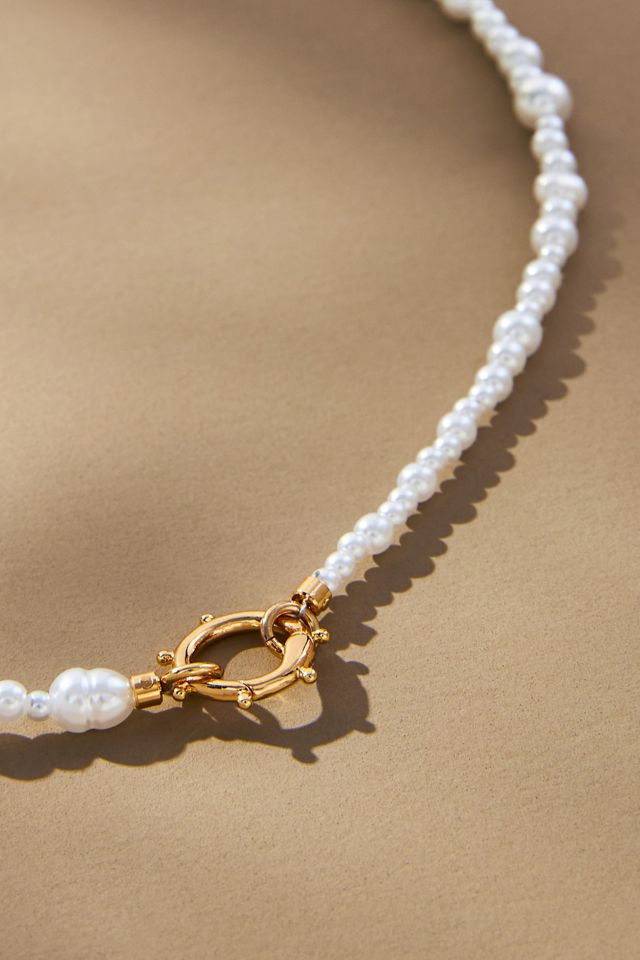 Assorted Pearls Charm Necklace #1