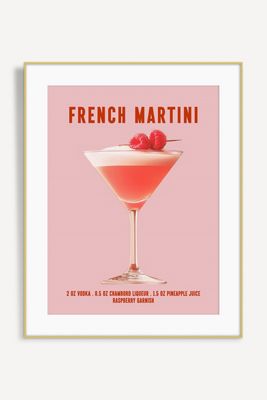 French Martini Cocktail Wall Art