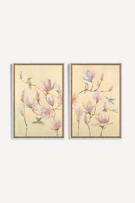 Artfully Walls Pink Magnolia Diptych Gallery Wall Art