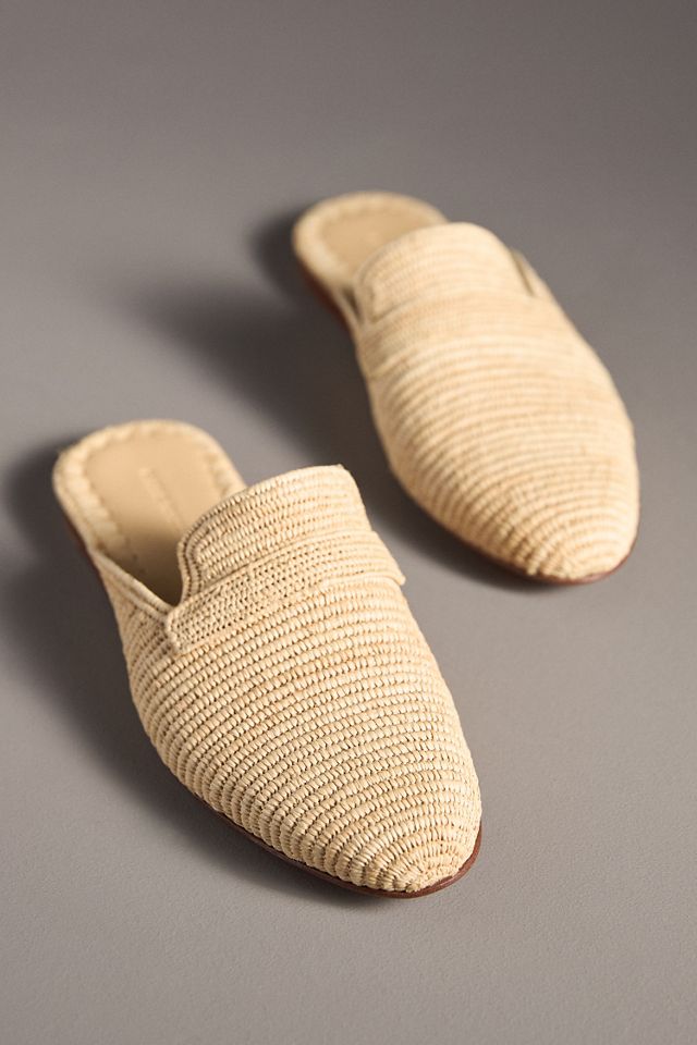 Carrie Forbes Tapa Raffia Mule Loafers #1