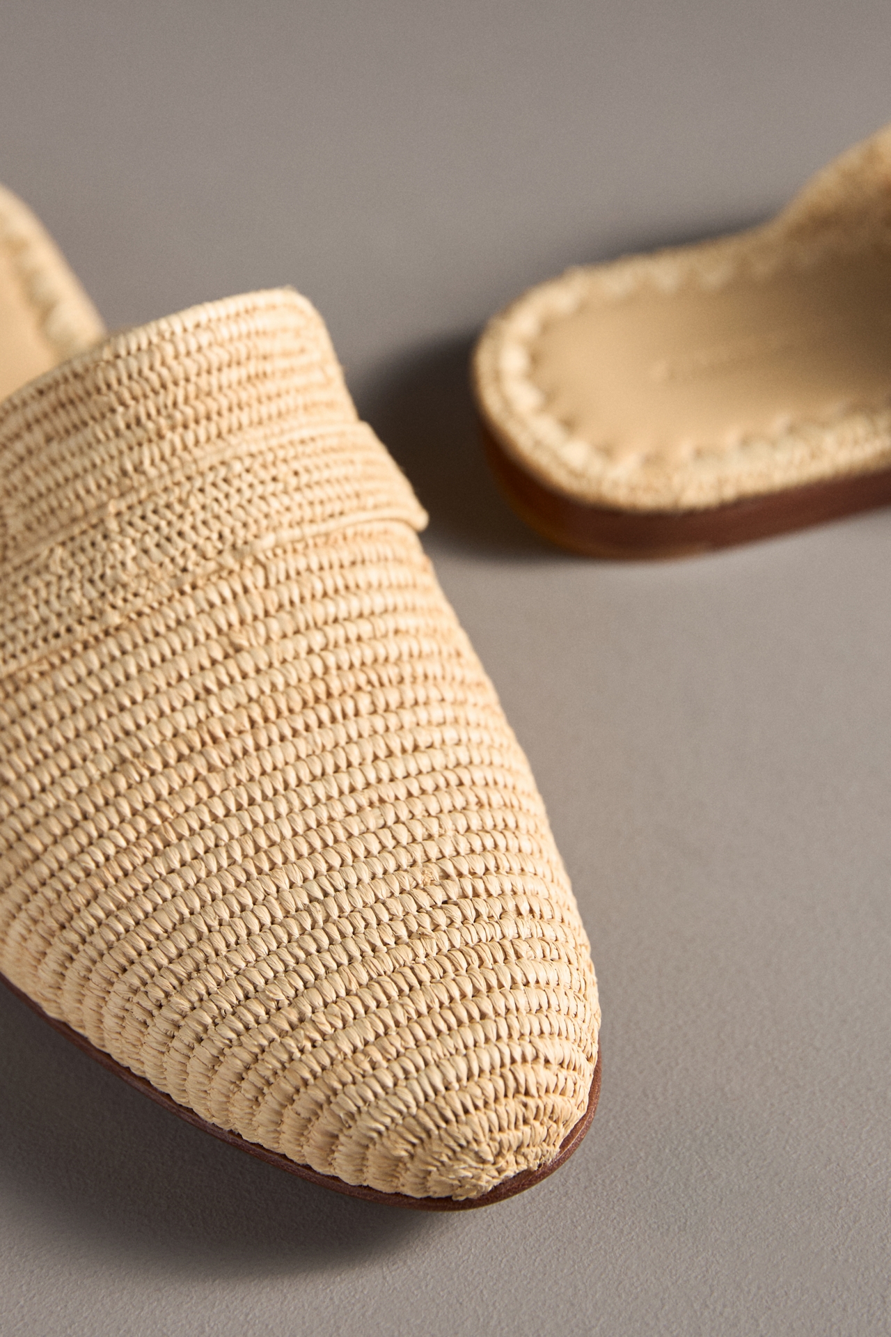 Carrie Forbes Tapa Raffia Mule Loafers