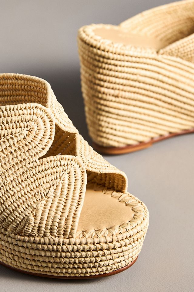 Carrie Forbes Lilou Raffia Wedge Heels #2