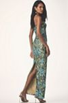 Bronx and Banco Strapless Sequin Dahlia Gown