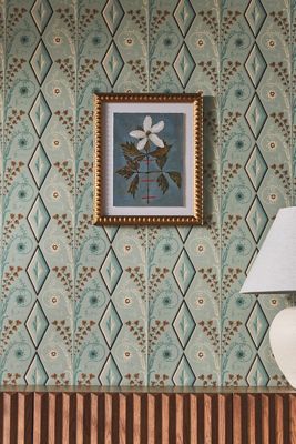 Gallier Diamond Green Geometric Wallpaper