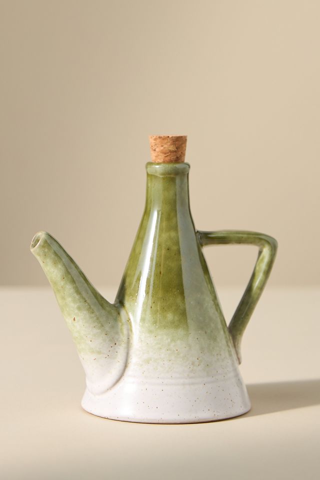 Allegra Stoneware Spout Olive Oil Cruet #1