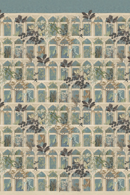 Abandoned Arches Aqua Novelty Wallpaper - Thumbnail 2
