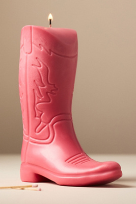Davie Ocho Candle Co. Davie Ocho Cowboy Boot Candle In Pink