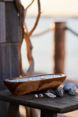 Himalayan Teak Trough Candle, Summer Citronella