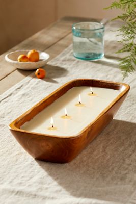 Himalayan Teak Trough Candle, Summer Citronella