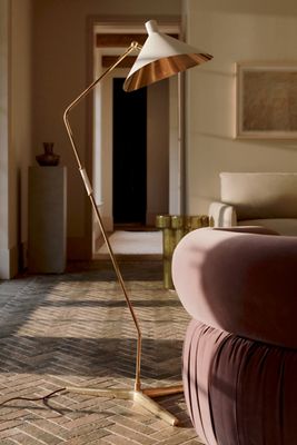 Mayotte Large Offset Brass Floor Lamp