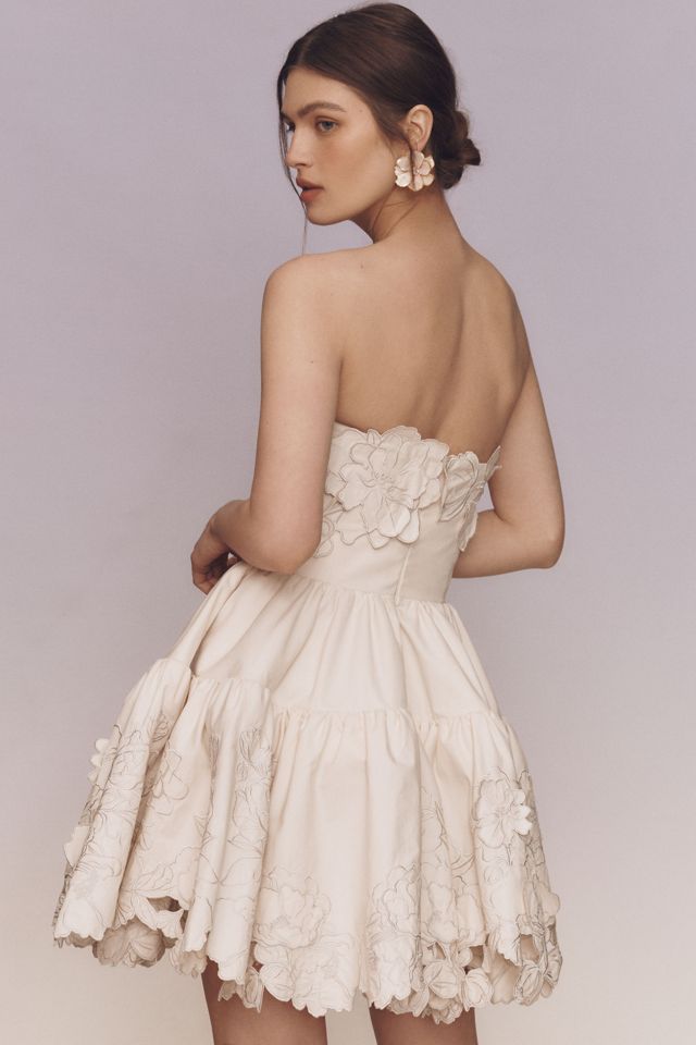 LEO LIN Skye Appliqué Bustier Mini Dress