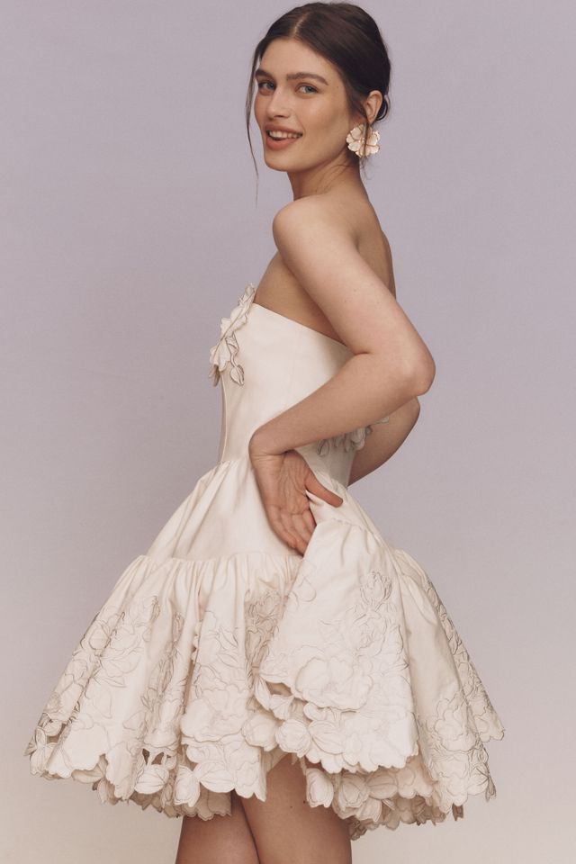 LEO LIN Skye Appliqué Bustier Mini Dress