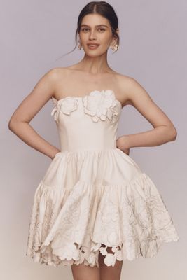 LEO LIN Skye Appliqué Bustier Mini Dress