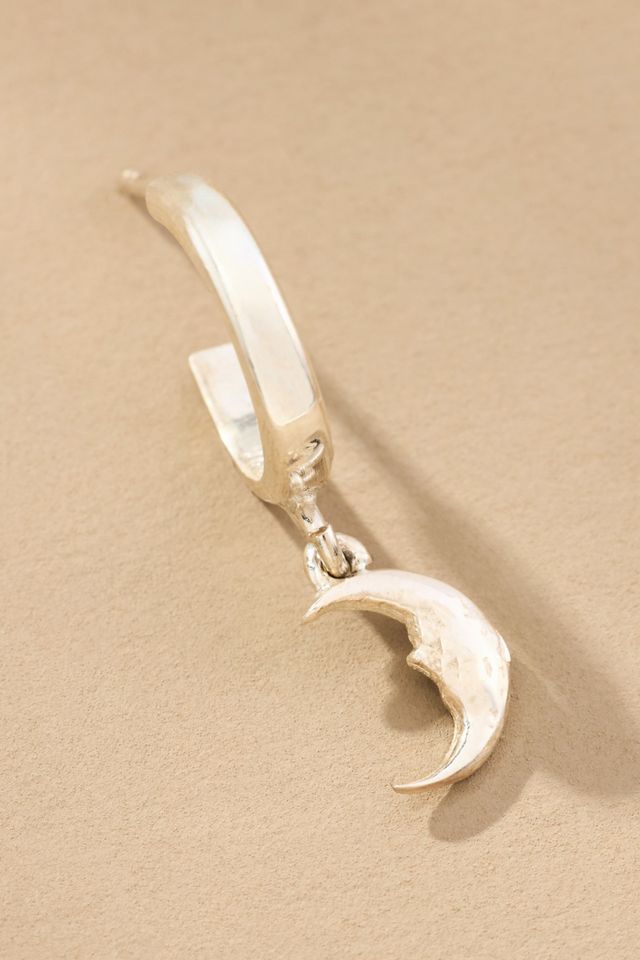 Hermina Athens Tiny Moon Mini Hoop Earrings #1