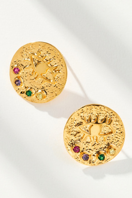 Hermina Athens Kressida Small Post Earrings In Gold