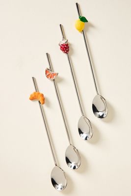 Delice Cocktail Spoon Straws, Set of 4