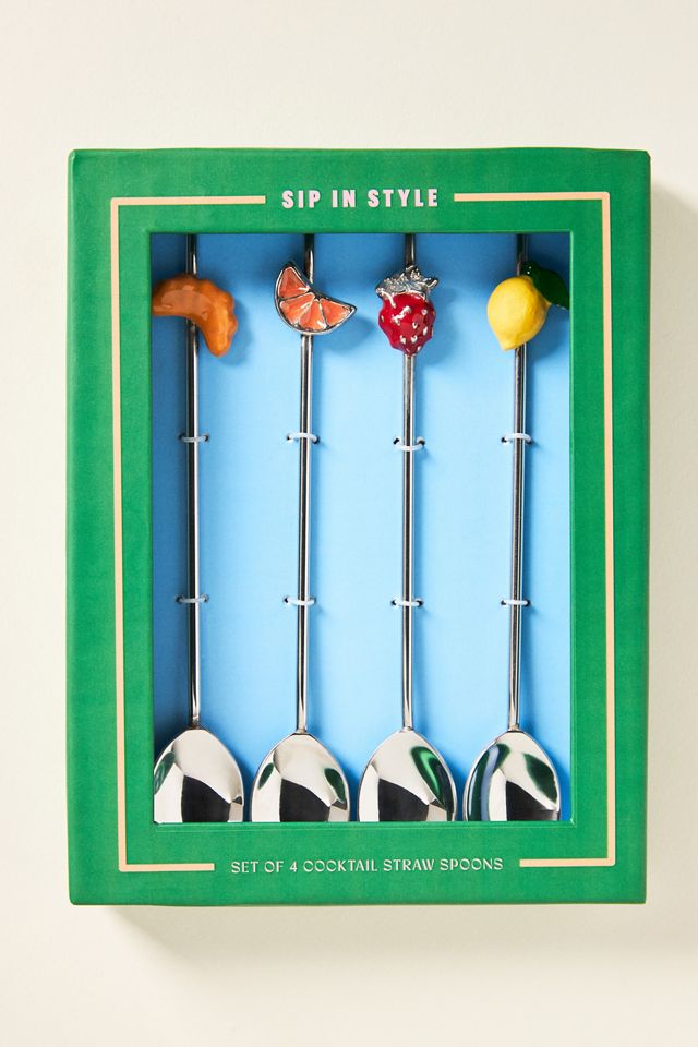 Delice Cocktail Spoon Straws, Set of 4 #1
