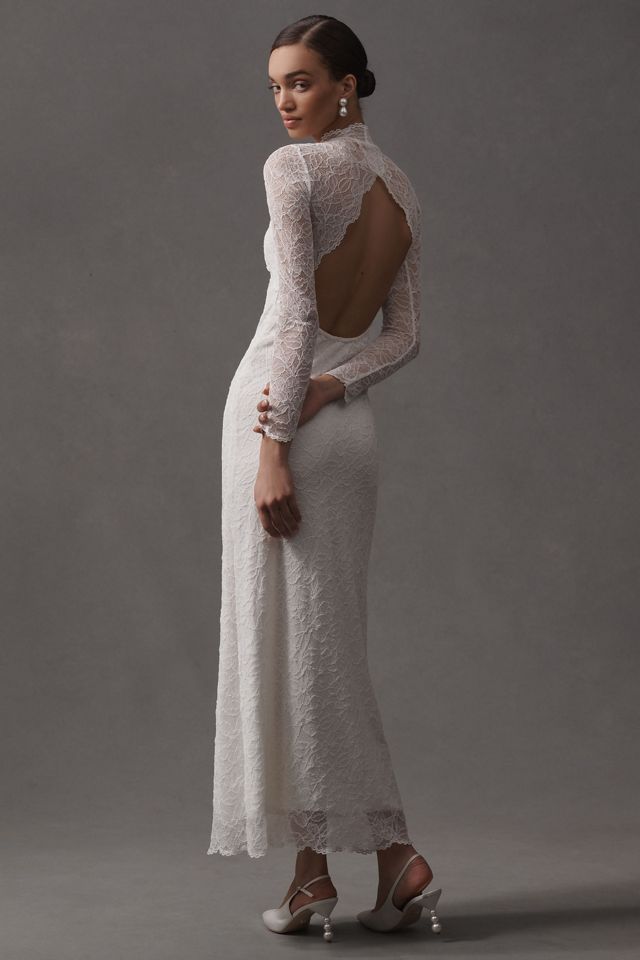 Nightcap Costes Long-Sleeve Lace Maxi Dress