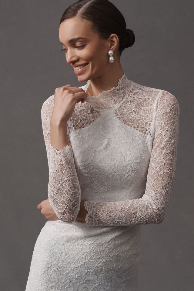 Nightcap Costes Long-Sleeve Lace Maxi Dress