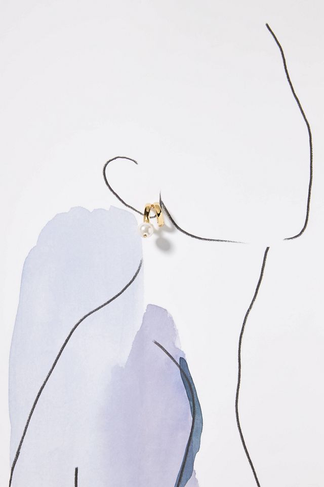 NADRI Farrah Pearl Drop Double Hoop Earrings #3