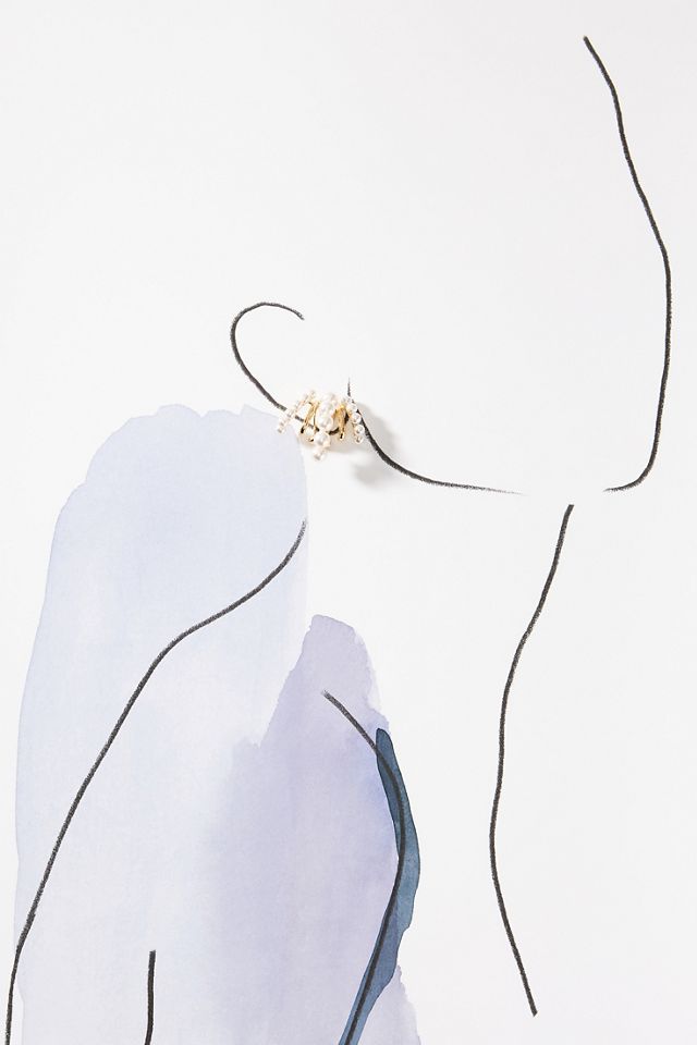 NADRI Farrah Multi-Pearl Hoop Earrings #1