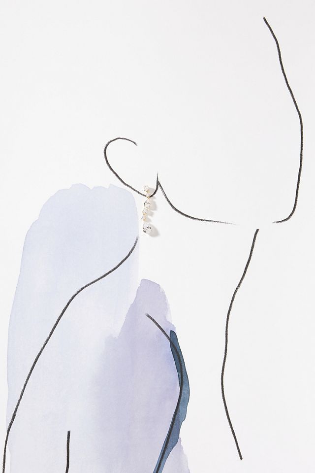 NADRI Halle CZ Long Linear Drop Earrings #1