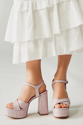 Bibi Lou Leather Cross-strap Platform Sandals In Pink