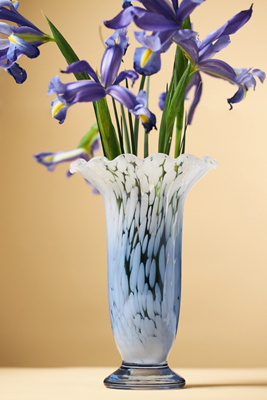 Stella Scalloped Confetti Glass Vase